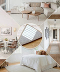 Living room, dining area, hallway, bedroom with 12 Pack Rug Gripper Tape For Hardwood Floors No Slip Stay Put Double Sided Carpet Tape