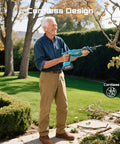 Man using Cordless Reciprocating Saw With Brushless Motor, 3500 RPM, for tree branch cutting in garden