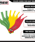 8 Piece Metal Brake Gauge Tool Set for Sheet Metal, 20 Gauge, Color coded green, yellow, red gauges with metric and SAE measurements