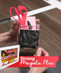 Magnetic Sheets 8x10 Inches Peel And Stick With Adhesive Backing, 20 mil thick, showcased holding office supplies in a glass jar
