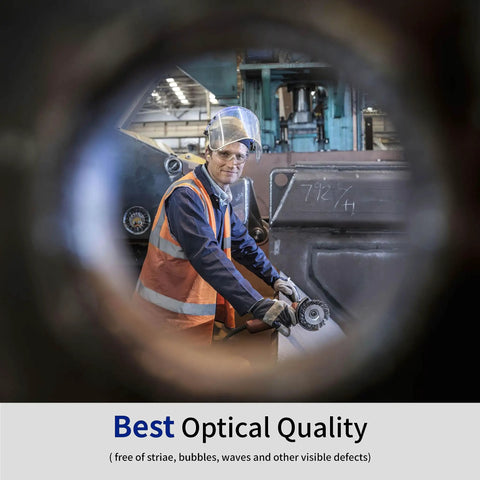 Worker using a drill, wearing a Full Face Safety Shield With Clear Extrusion-Grade Polycarbonate Visor, built for impact resistance.