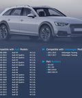Audi car with details of Engine Oil Dipstick For Audi V6 Quattro Cars 3.0L 3.2L compatibility on the image.