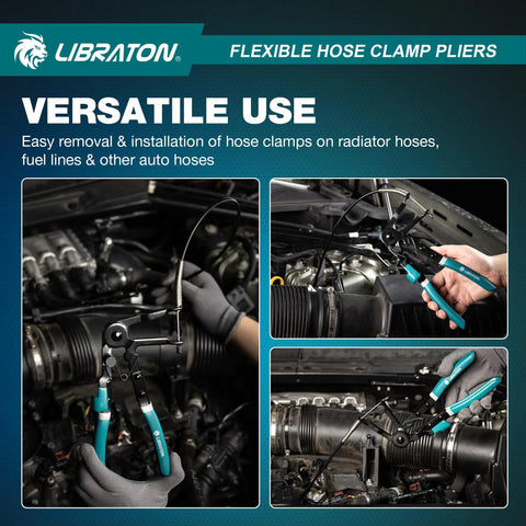 Flexible Hose Clamp Pliers 27.5 Inch Heavy Duty Adjustable 8 To 50mm Ratcheting Spring Clamp Removal Tool with Ergonomic Handle