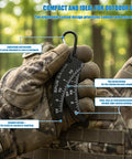 Hunter holding Turkey Spur Gauge Kit for Hunters Accurate Spur Length Measurement Compact Ruler in camo glove