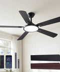 Smart 52 Inch Ceiling Fan With Lights Remote And App Control Dimmable 3CCT Color Temperature Quiet DC Motor in room.