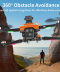 Orange 4K GPS Drone With Real Time FPV 5GHz Quad Copter Auto Return Home Follow Me Triple Obstacle Avoidance flying in canyon