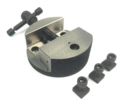 4 Inch Rotary Milling Table For Indexing Precision With Horizontal And Vertical Setup, 100 Mm Round Vise Included, M6 Clamp Kit