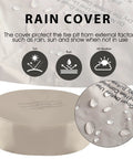 Outdoor Propane Fire Pit Table Set With Tank Cover For Backyard Hangouts And Patios, rain cover with water droplets