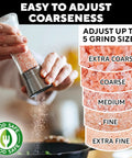 Demonstration of the Refillable Stainless Steel Salt And Pepper Grinder Set Of 2 With Adjustable Coarse Mills.