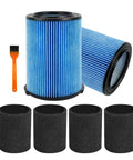 Vf5000 Replacement Filter For 5-20 Gallon Wet Dry Vacuums 2 Pack With 4 Foam Sleeves And 1 Brush, Compatible With WD1450 WD0970