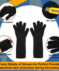 2 Pairs Long Gardening Gloves For Berry Picking And Pruning, Thorn Proof, Cut Resistant Heavy Duty Work Gloves For Women And Men