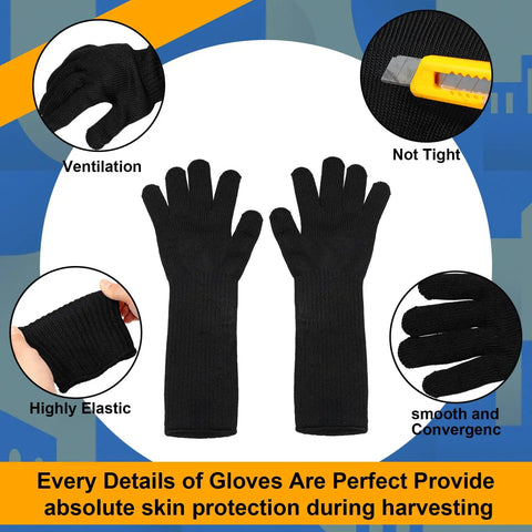 2 Pairs Long Gardening Gloves For Berry Picking And Pruning, Thorn Proof, Cut Resistant Heavy Duty Work Gloves For Women And Men