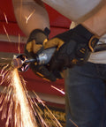 Tough As Nails Straight Pneumatic Die Grinder delivers a blistering 25000 RPM for polishing, shown in use with sparks flying.