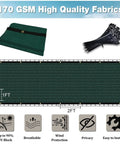 Heavy Duty HDPE Privacy Fence Screen With Custom Sizes For Outdoor Shade Coverage On Patios, Gardens, Yards And Balconies In Dark Green Durable Weather Resistant UV Blocking Material showcasing fabric and dimensions.