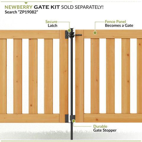 No Dig Newberry Wood Fence Kit Two Panels 32 Inch High By 48 Inch Wide Perfect For Small Dogs And Decorative Garden Border Fence For Yard Deck Or Patio With Easy Setup