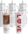 8 Pack 40 Oz Sublimation Tumbler With Handle Blank Insulated Large Travel Cup Stainless Steel For DIY Craft Heat Press Print