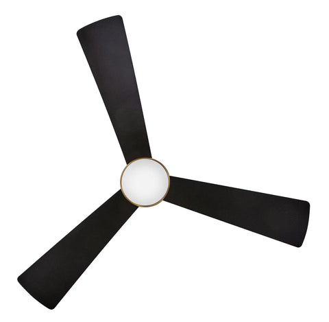 44 Inch Indoor Outdoor LED Smart Ceiling Fan With Remote Control, Scandinavian Style 3 Blade Propeller, Damp Rated, top view