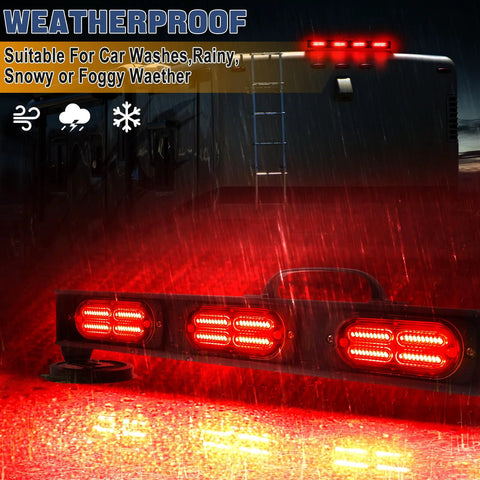 BELIFLY wireless trailer tow light bar, front view with red LED modules and magnetic base