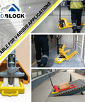 Heavy Duty Pallet Jack Chock Wheel Stopper Stabilizes Pallet Trucks On The Jobsite For Safer More Efficient Handling 14.2 Inch Long By 11.2 Inch Wide By 2 Inch High Yellow 2 Pack