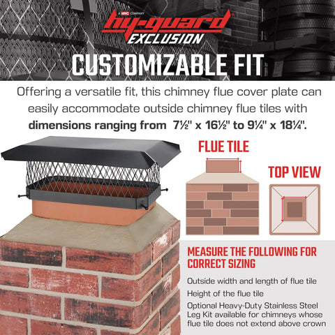 All Weather Galvanized Steel Chimney Cover With Bolt On Install Black Chimney Cap For Top Of Flue Fits Existing Flue Tiles