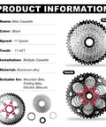 11 Speed Cassette 11-46T Bicycle Sprocket For Road Mountain And Commuter Bikes front and back aluminum-alloy views