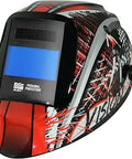 X54V Vision Industrial Grade Welding Helmet With Digital Auto Darkening Filter, Shade 9-13, Speedway finish in red and black
