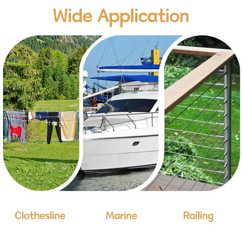 Wide application of Beefy All In One Aluminum Crimping Loop Sleeve Kit in clothesline, marine, and railing uses.