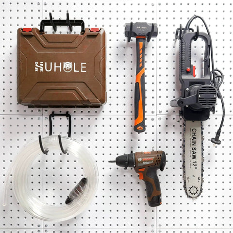 8 Piece Pegboard Drill Holder And Utility Hooks Set Heavy Duty Vinyl Coated Tool Organizer For Power Tools Hammers And Cords
