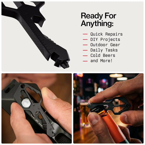 Pocket Ready Five In One EDC Keychain Tool With Box Opener Ruler Pry Bar Phillips And Flat Head Screwdrivers built for repairs