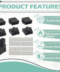 4 Set Dual Row 10 Pin 3mm Pitch Connector Kit With Crimp Terminals For 20 To 24 AWG Wire, product features displayed