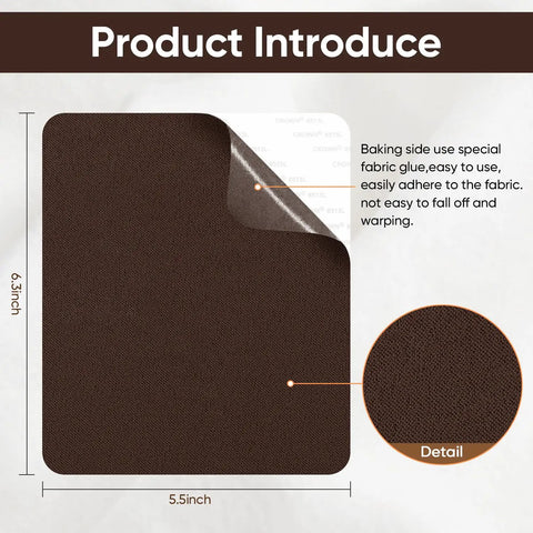 Self Adhesive Couch Patch Repair Fabric Kit With Six Patches For Sofa And Chair Upholstery And Car Seats Quick Fix Durable Elastic Backing Covers Wear Instantly Dark Brown