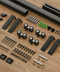 Eight Foot Double Barn Door Hardware Kit With Sliding Box Rail Ceiling Mount For Exterior And Interior Doors