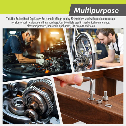 Massive 1500 Piece M3 Hardware Kit With Hex Socket Cap Screws Nuts Washers And Allen Key Organizer Box for multipurpose DIY repairs