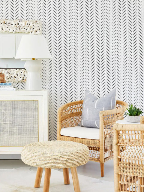 Room with Black And White Peel And Stick Herringbone Wallpaper For Bathroom Modern Geometric Self Adhesive Contact Paper 17.7 By 118.1 Inches 14.5 Sq Ft Vinyl Removable With No Residue Easy To Install