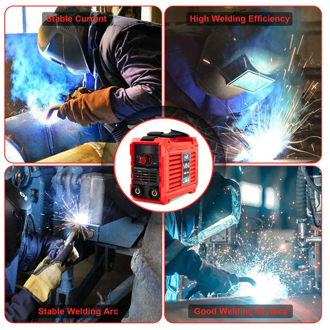 110V Mini Arc Welder 200A MMA Welding Machine With IGBT Digital LCD Display in use, showcasing stable current and welding efficiency.