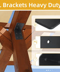 Six Pack 4 By 4 By 3 Eighths Heavy Duty Steel Corner Brackets L Shaped Right Angle Mounts For Deck And Shed Build Out Top Shelf Rust Proof Carbon Steel Frame Hardware mounted on wooden beams.