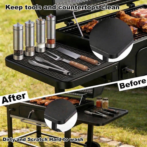 Versatile Silicone Grill Mat For Side Shelves And Counters Fits Blackstone Weber Traeger Pit Boss Flat Top Grills And Smokers