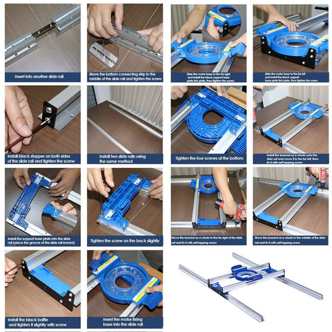 Assembly instructions for Router Sled Aluminum Alloy Flattening Jig With Precise Rail And Low Friction Slide for wood and resin.