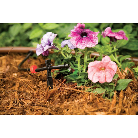 Drip Irrigation Landscaping Kit With Drippers Micro Bubblers And Micro Sprays For Gardens And Flower Beds 108 Piece System Delivers Up To Eighty Percent Water Savings Eliminates Hand Watering Simple Three Step Installation For Easy Setup watering flowers