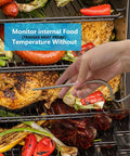 Replacement Meat Probe Kit For Wood Pellet Grills And Smokers High Temp 1000 F Probe Stainless Steel Wire in use on grill