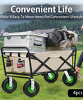 No Sweat Mobility 10 Inch Pneumatic Casters Set Of 4 With 2 Swivel And 2 Rigid Options Premium Rubber Tires on a cart for easy transport.