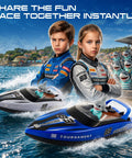 Kids racing two-pack 10 inch remote control boat for pools and salt water fast 15 KPH dual speed RC boats summer toy