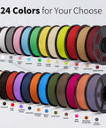 Matte PLA Filament Bundle, 16Kg Total, 1.75Mm, multiple color spools including Black, White, Navy Blue, Army Green, and Dusty Lavender.