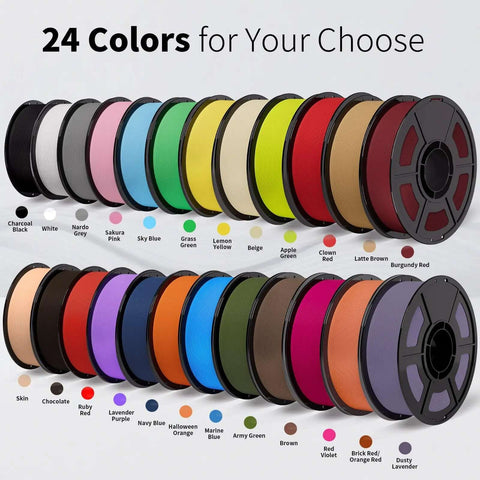 Matte PLA Filament Bundle, 16Kg Total, 1.75Mm, multiple color spools including Black, White, Navy Blue, Army Green, and Dusty Lavender.