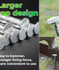 Heavy Duty 6.3 Inch Galvanized Landscape Stakes Spiral Metal Turf Spikes 150 Pack, larger top design view