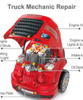 Big Truck Engine Toy For Kids Aged 3 To 8 With Take Apart Mechanic Repair Set showing open hood and engine components
