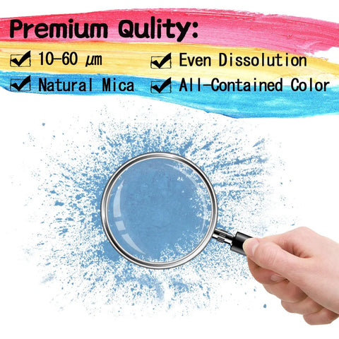 Premium Light Blue Mica Powder For Epoxy Resin And Cold Process Soap Making, Dope Non Toxic Pigment Dye With Smooth Blending And Epic Shine, Top Shelf Creative Supplies That Go Hard For Jewelry And Home Decor