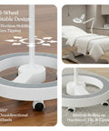 LightView Pro Magnifying Floor Lamp With Stand, six-wheel rolling base with smooth mobility on hardwood, tile, and carpet surfaces.