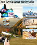 Foam RC Planes With 1080P Camera For Kids And Adults Ages 8 To 16 Easy To Fly One Key Takeoff Lighted Jet functions diagram
