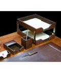 Bonded Leather Desk Set For Premium Office Organization, Leather Desk Pad And Organizer Essentials, executive desk decor.